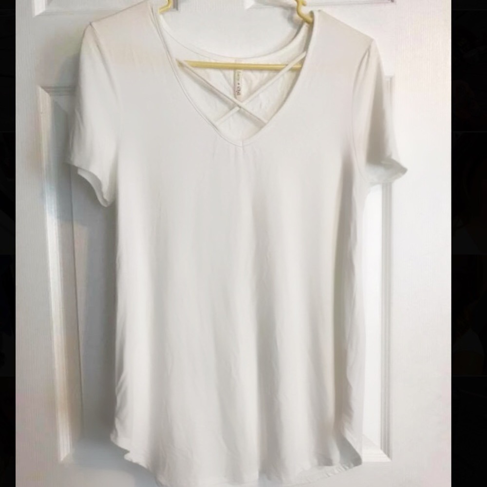 White Criss Cross Tee